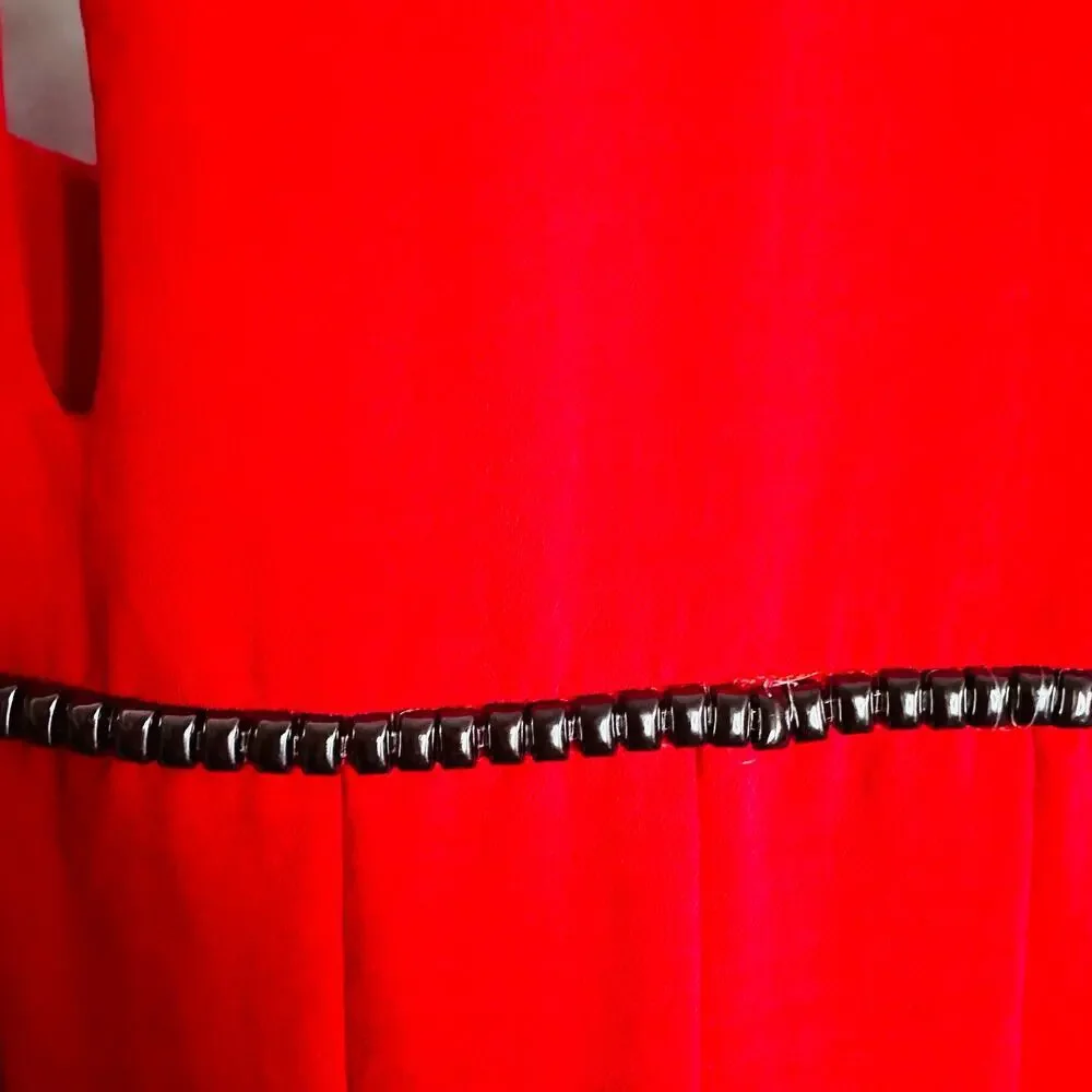 SABINA MUSAYEV Women's Luby Red Gunmetal Beading Shift Mini Dress Size Small - Picture 11 of 11